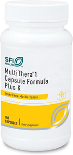 Klaire Labs MultiThera 1 Plus K – Multivitamínico sin Hierro con Vitamina K1 y K2, 180 Cápsulas