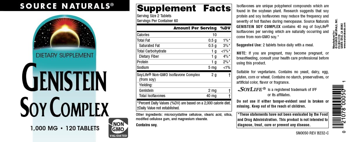 Source Naturals Genistein Soy Complex* 1000 mg - 120 Comprimidos