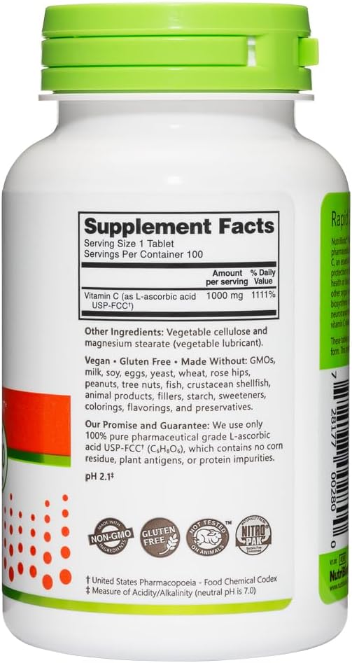 NutriBiotic Vitamina C 1000 mg, 100 comprimidos