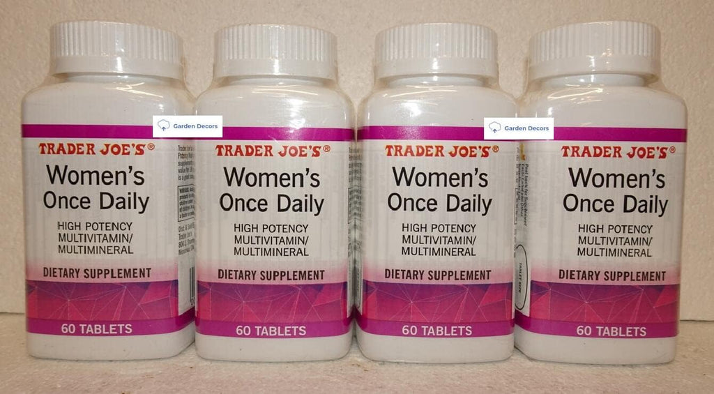 Trader Joe's Women's Once Daily High Potency Multivitamin/Multimineral Dietary Supplement 60 Tablets (Pack de 4)