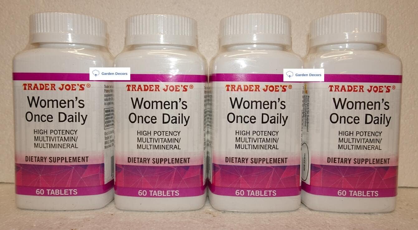 Trader Joe's Women's Once Daily High Potency Multivitamin/Multimineral Dietary Supplement 60 Tablets (Pack de 4)