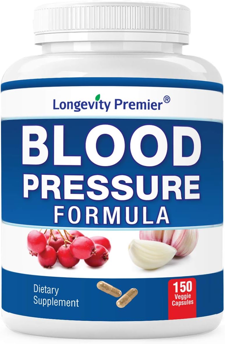 Longevity Blood Pressure Formula [150 Cápsulas] - con más de 12 Hierbas Naturales. Suplemento de Apoyo Dietético