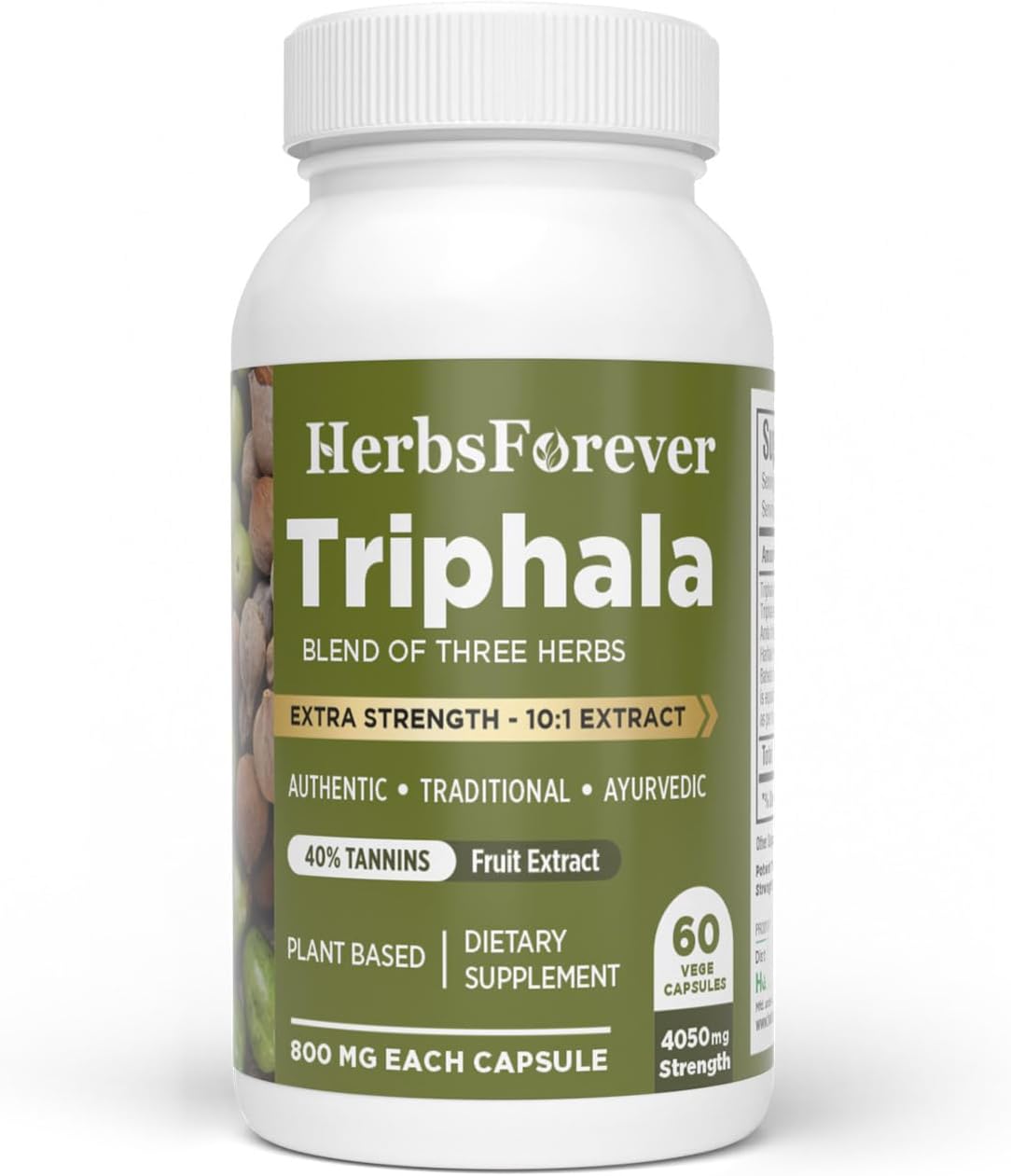 Triphala Extracto 8:1 Cápsulas – Herbsforever (60 Cápsulas Veganas)