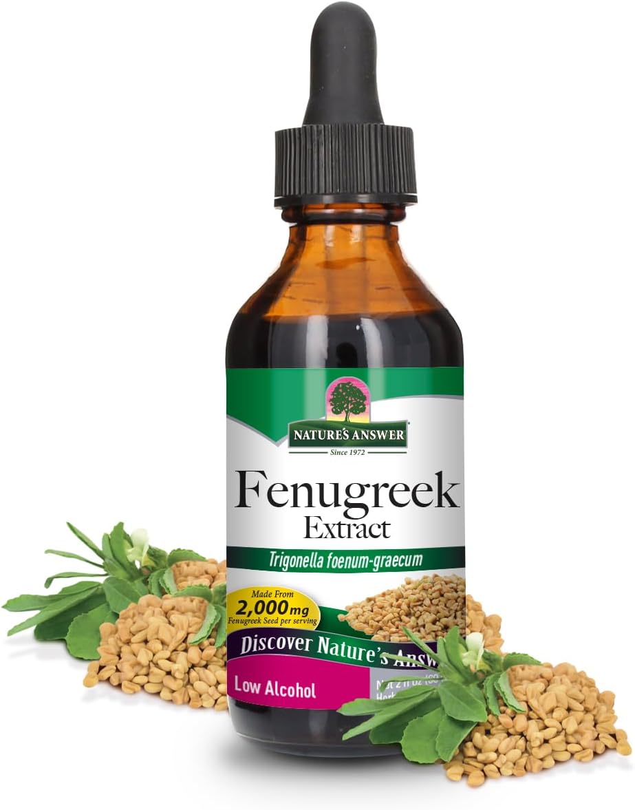 Nature's Answer Extracto de Semilla de Fenogreco con Alcohol Orgánico - 1 Onza Líquida