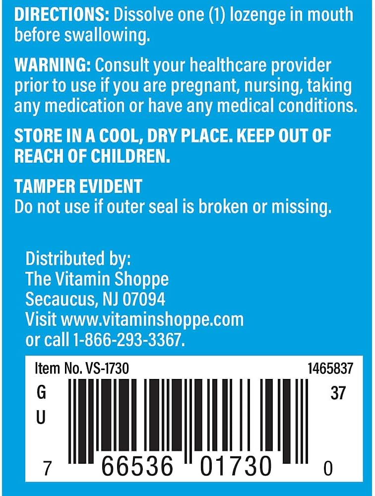 The Vitamin Shoppe Vitamina B12 1.000 mcg - 120 Comprimidos Bucales