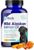 Alaskan Wild Salmon Oil for Dogs – Omega 3, 120 Softgels
