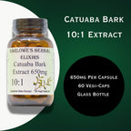 Barlowe's Herbal Elixirs Catuaba | Extracto 10:1 | 650mg por Cápsula | Hierba Tradicional de Vitalidad | 60 Cápsulas Veganas | No-GMO, Sin Estearatos, Envasado en Vidrio