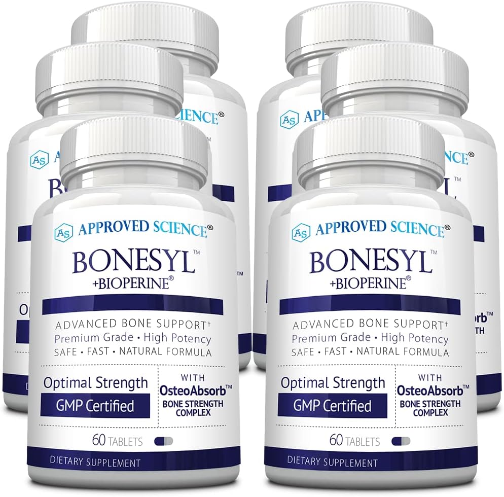 Approved Science Bonesyl - Fortalece los Huesos - K2, Magnesio, BioPerine - 180 Comprimidos Veganos