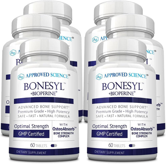 Approved Science Bonesyl - 360 Comprimidos - Salud Ósea con Calcio, Magnesio y Vitaminas K1 y K2