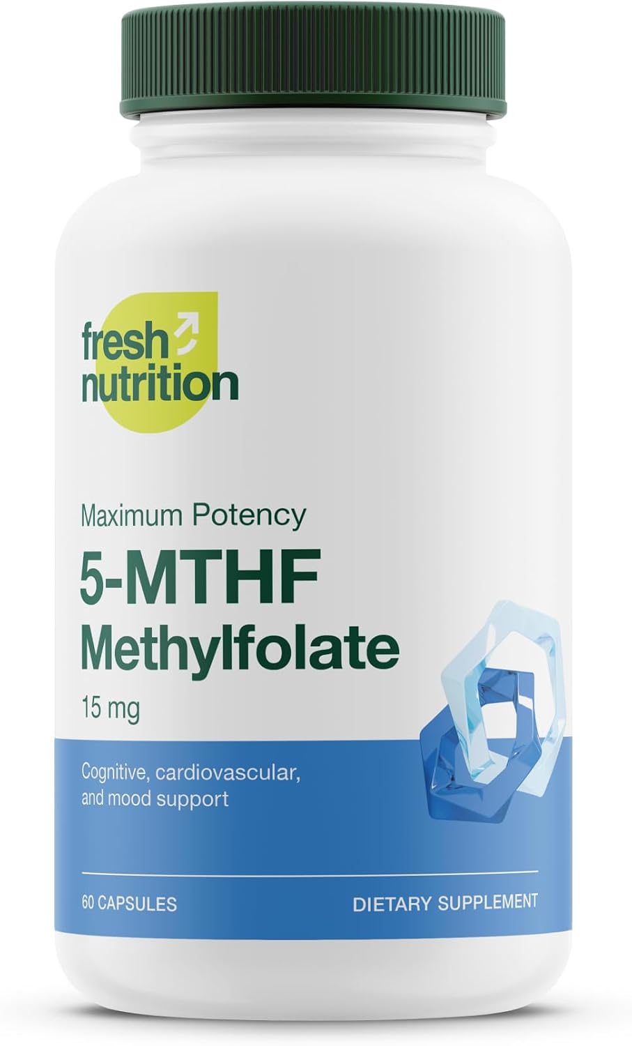 L-Metilfolato 15mg - Máxima Potencia - Vitamina B9 Activa 5-MTHF - 60 Cápsulas