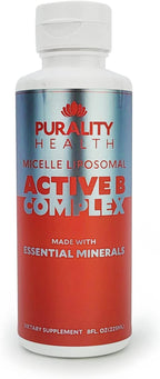 Complejo B Líquido con Absorción Liposomal - Purality Health - Vitaminas B1, B2, B3, B5, B6, B7, B9, B12 + Minerales Esenciales - 15 Días