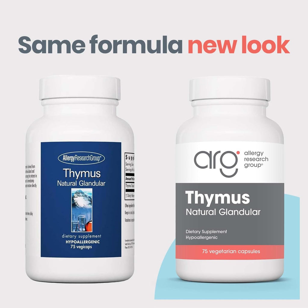 Allergy Research Group ARG Thymus - Extracto de Timo Liofilizado - 75 Vegicápsulas
