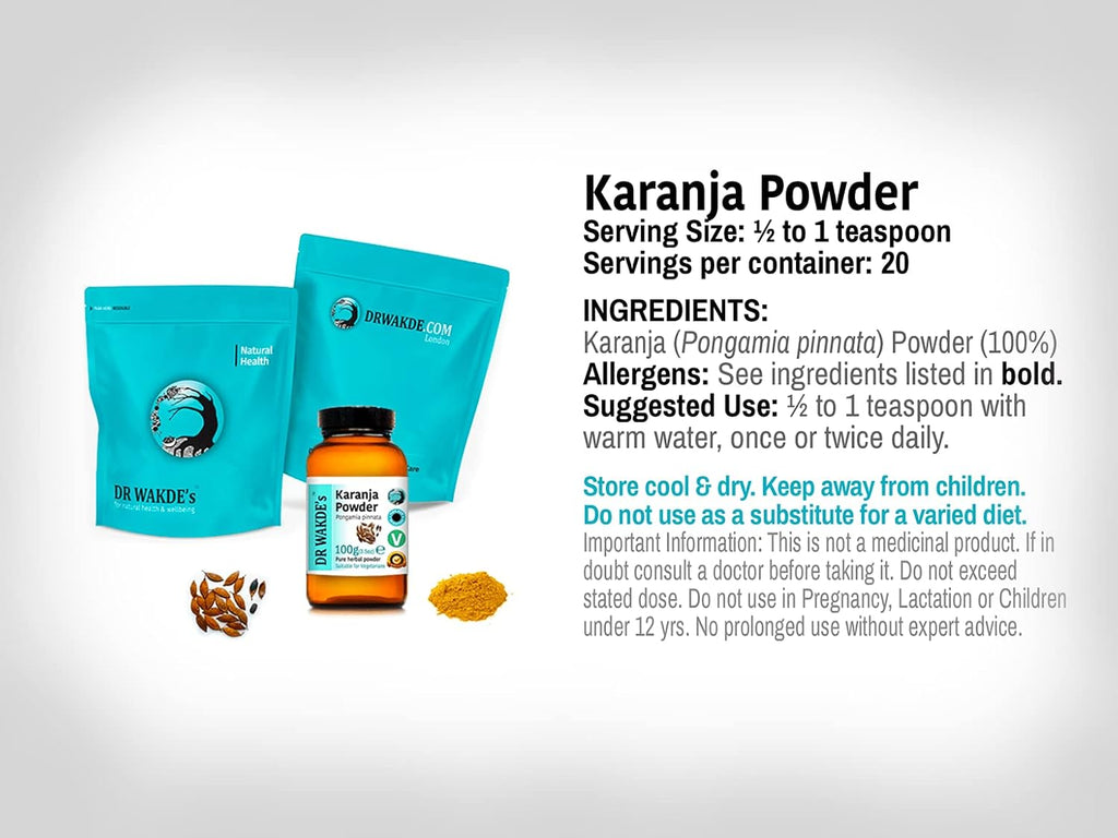DR WAKDE's Karanj (Pongamia pinnata) en Polvo - 100g