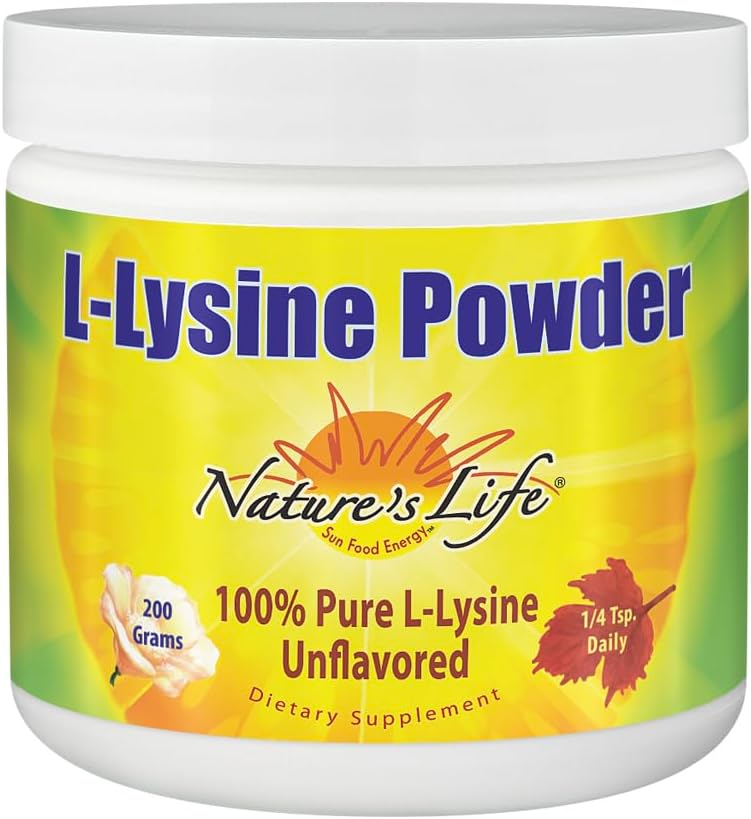 Nature's Life L-Lisina en Polvo | Ayuda a Apoyar la Función Inmunológica | 100% Pura Natural | 435 mg por Ración | 460 Raciones | Sin Sabor | Vegetariano