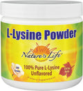 Nature's Life L-Lisina en Polvo | Ayuda a Apoyar la Función Inmunológica | 100% Pura Natural | 435 mg por Ración | 460 Raciones | Sin Sabor | Vegetariano