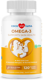Omega 3 Fish Oil for Dogs 120 Tablets - Skin, Coat & Joint Support