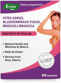 Evalar Mastofit - Vitex, Bladderwrack y Brócoli - 60 Cápsulas - Suplemento Herbal Vegano