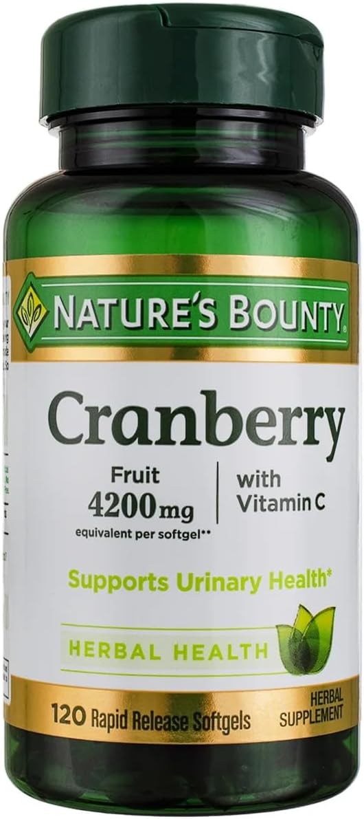 Nature's Bounty Cápsulas Blandas de Arándano Rojo con Vitamina C, 120 Unidades