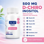 SOP NIAM D-Chiro Inositol 500mg con Ácido Fólico, Vitamina D3, B6, B12 y Biotina - 60 Cápsulas Veganas