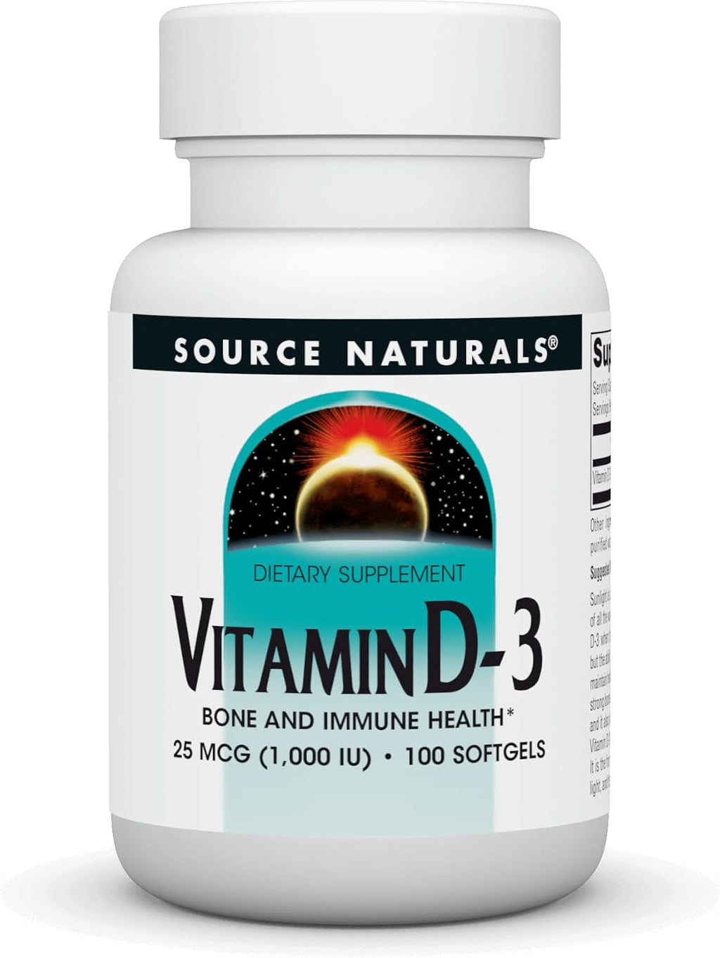 Source Naturals Vitamina D-3 1000 UI - 100 Cápsulas Blandas