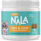 Skin and Coat Supplement for Cats - 90 Tasty Soft Chews - Omega 3 Fish Oil, Biotin, Vitamin E Supports Skin & Fur Health - 3.2 oz
