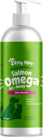 Zesty Paws Aceite de Salmón con Omega 3 y 6 para Perros y Gatos - 946 ml