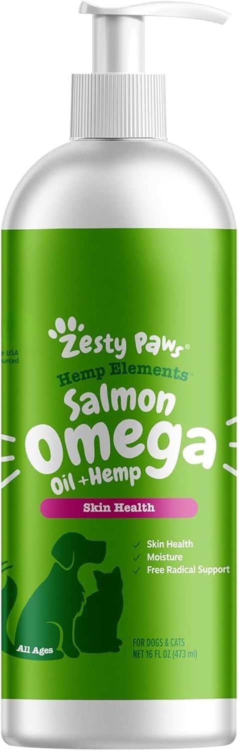 Zesty Paws Omega-3 Blend Aceite de Salmón y Pollock para Perros y Gatos - 241 ml