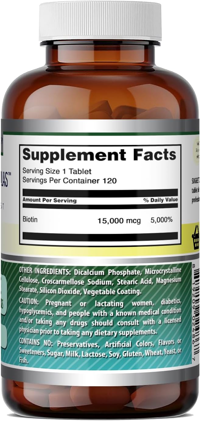 Amazing Formulas Biotina 15000 mcg - 120 Comprimidos