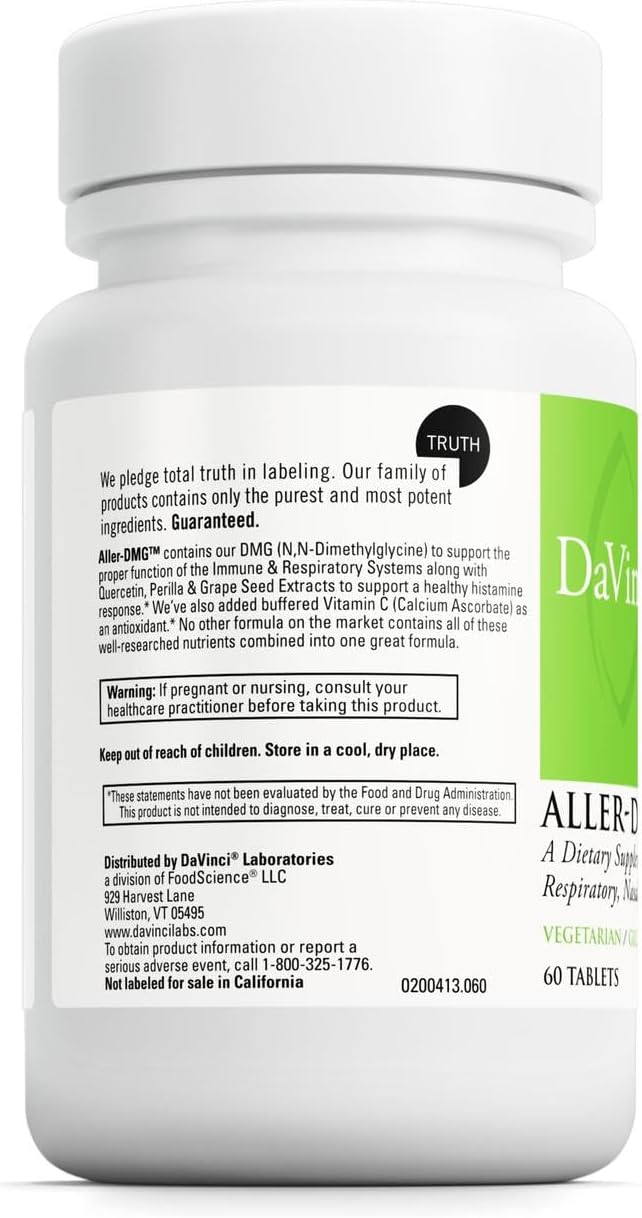 DAVINCI Labs Aller-DMG – Suplemento para la salud respiratoria y nasal