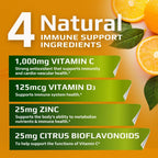 MUSCLE FOOD LABS C D Z | Vitamina C (1000mg), Vitamina D3 (125mcg), Zinc (25mg) + Bioflavonoides - 240 Cápsulas Vegetarianas (2 Envases)