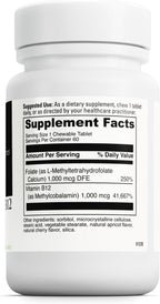 DAVINCI Labs Active Folate B12 Chewable - 60 Comprimidos Masticables