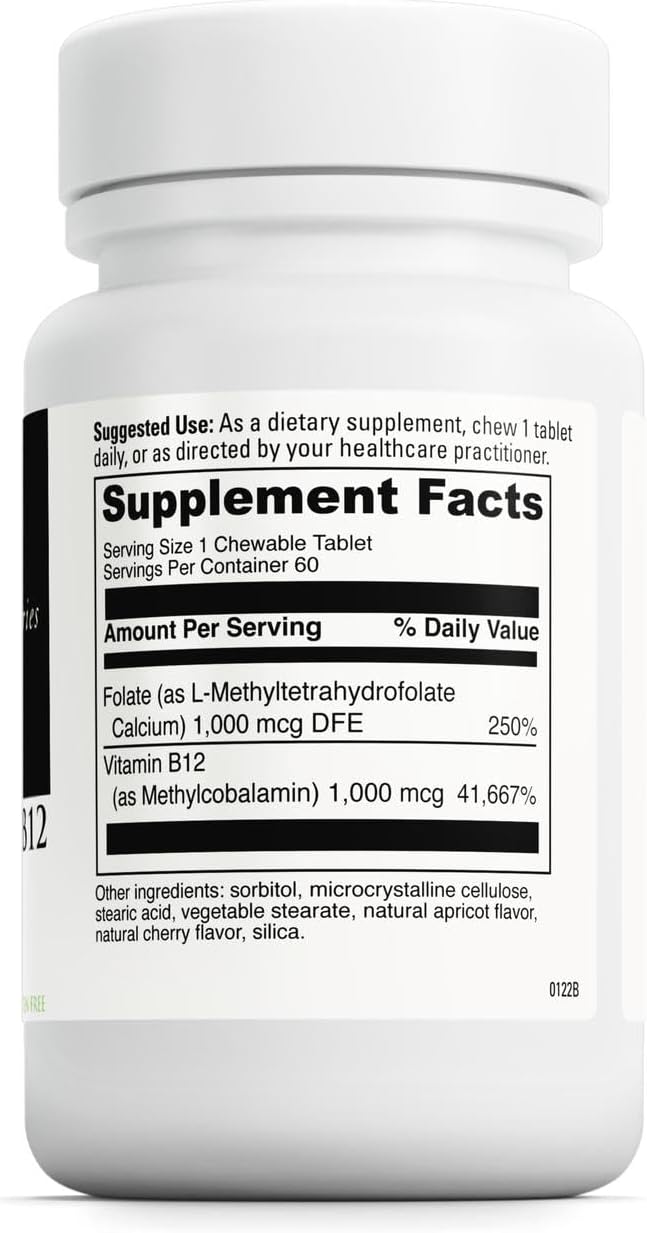 DAVINCI Labs Active Folate B12 Chewable - 60 Comprimidos Masticables