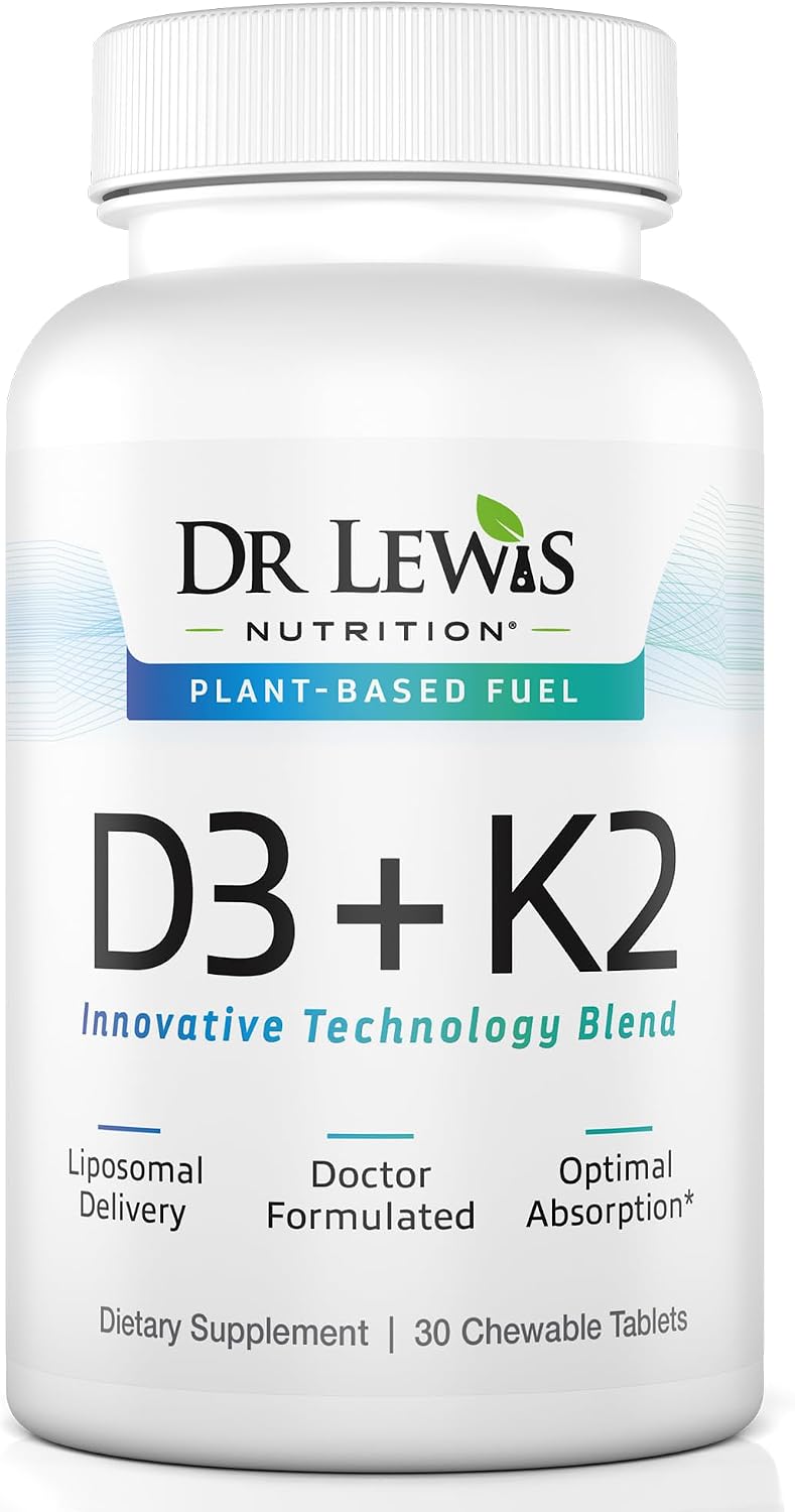 Dr Lewis Nutrition Liposomal Vitamina D3 y K2, 30 comprimidos veganos