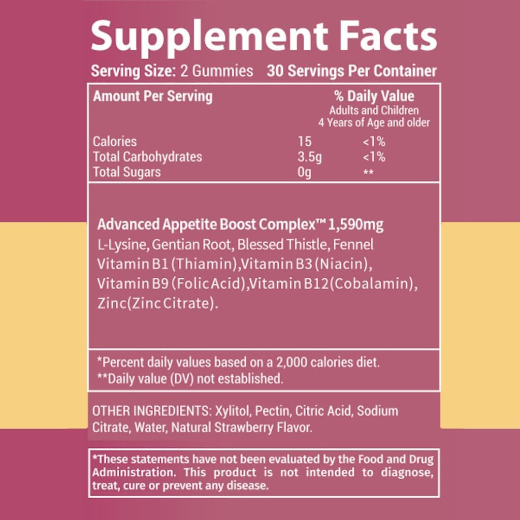 Holistic MD Gainer Gummies - Multivitamínico con L-Lisina y Vitamina B para Toda la Familia - 60 Gominolas Veganas sin Azúcar