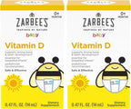 Zarbee's Gotas de Vitamina D3 para Bebés, 400 UI, Pack de 2 frascos de 14 ml