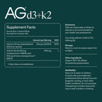 AG1 Vitamina D3 + K2 Gotas Líquidas | 1000 UI D3 + 100 mcg K2 | Apoyo Óseo e Inmunitario | Fórmula Vegana