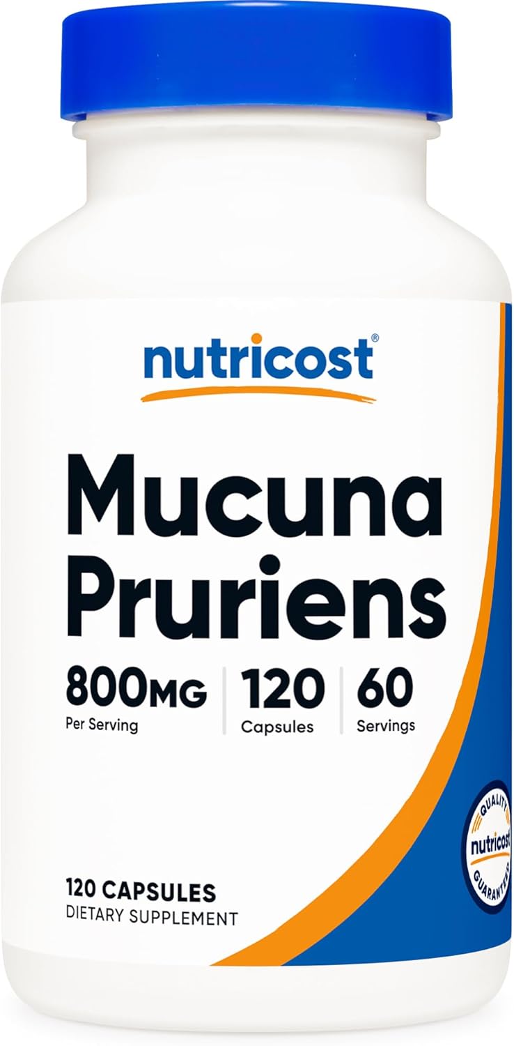 Nutricost Mucuna Pruriens 400mg, 120 Cápsulas - 800mg por Dosis, Cápsulas Vegetales