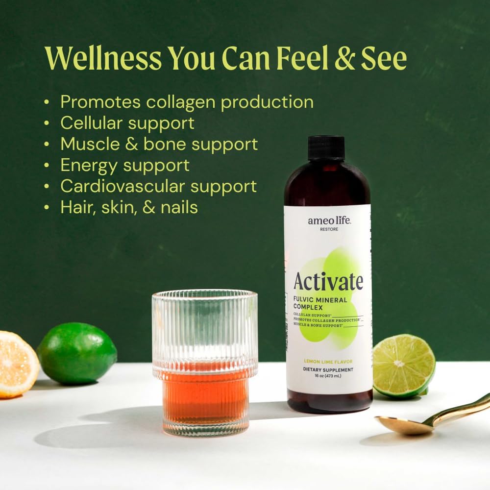Ameo Life Complejo de Ácido Fúlvico y Minerales – Apoyo Celular, Detox y Colágeno – 473 ml