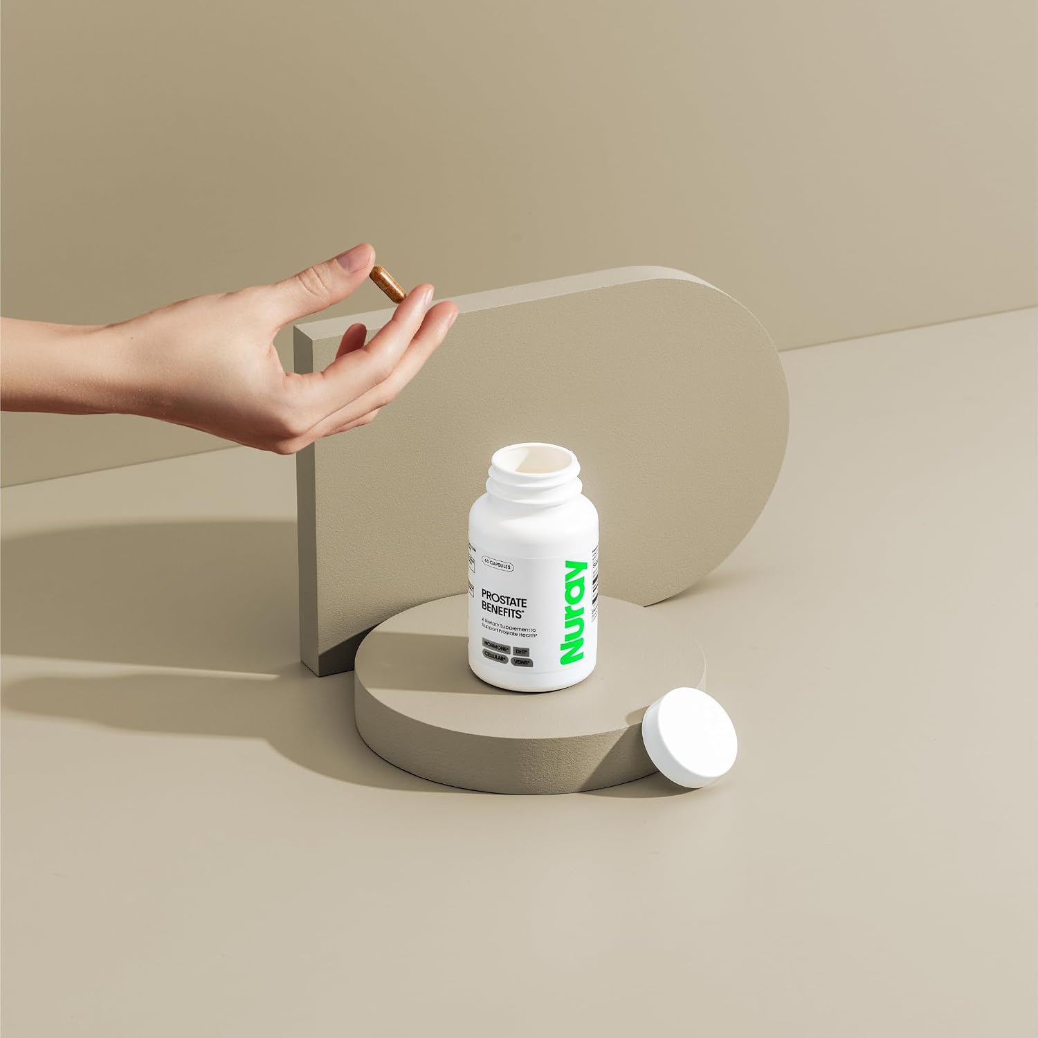 Nuray Prostate Support - Suplemento para la Próstata con Saw Palmetto, Zinc y Vitaminas, 60 Cápsulas Vegetarianas