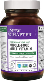 New Chapter Every Woman's One Daily - Multivitamínico para Mujeres Fermentado con Probióticos + Hierro + Vitaminas B + Vitamina D3 + Ingredientes Orgánicos No-GMO, 24 Comprimidos