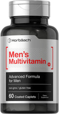 Horbäach Multivitamínico para Hombres | 60 Comprimidos | Fórmula Avanzada con Vitamina C, D, Magnesio, Minerales y Más | Suplemento Sin Gluten y No-GMO