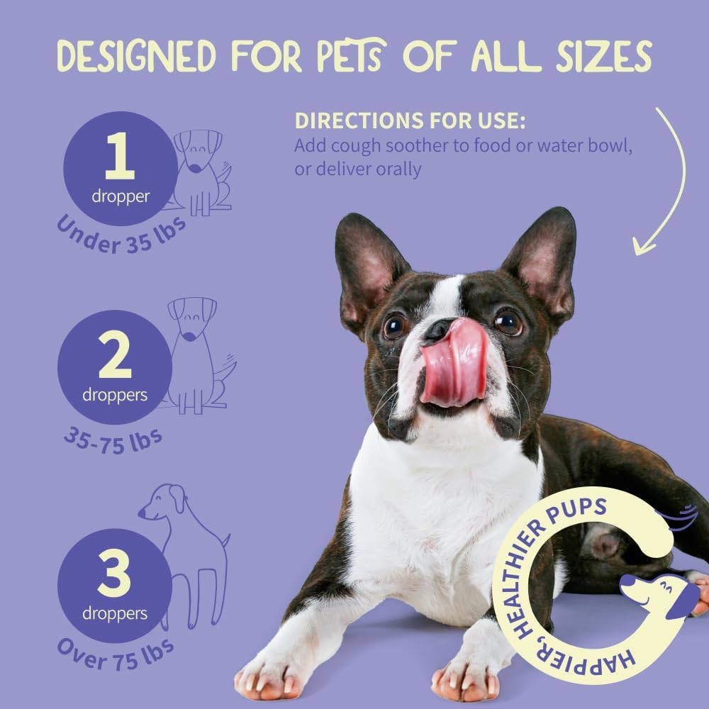 Fifth & Fido Remedio para la Tos en Perros - Gotas Naturales para Alivio de la Garganta