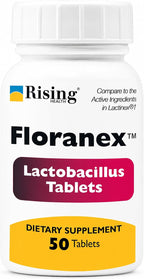 Rising Health Floranex Probiótico Lactobacillus - 50 Comprimidos para Salud Digestiva