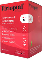 Vivioptal Active, 90 Softgels, Multivitamin with Ginseng and Omega-3, German Formula, Gluten-Free
