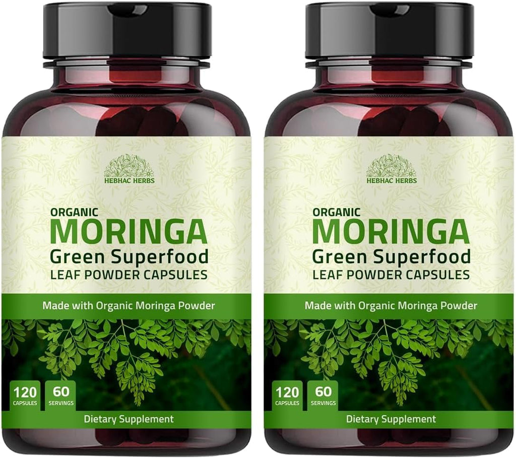 Hebhac Herbs Cápsulas de Moringa Ecológica 120 Cápsulas 1000mg