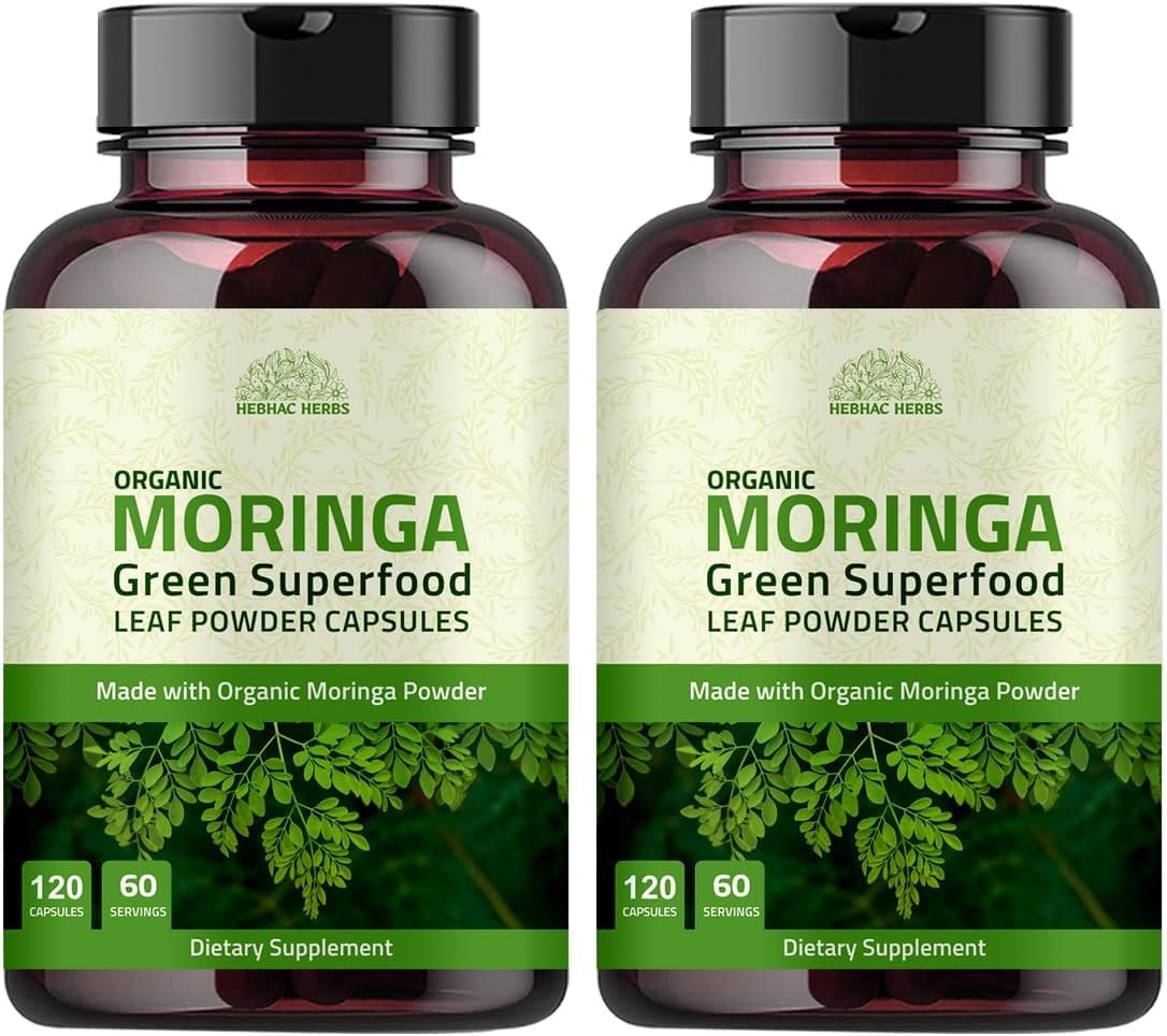 Hebhac Herbs Cápsulas de Moringa Ecológica 120 Cápsulas 1000mg