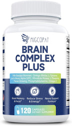 Suplemento Cerebral con Bacopa Monnieri, Lion's Mane y Alpha GPC - Apoya Memoria y Concentración - 120 Cápsulas