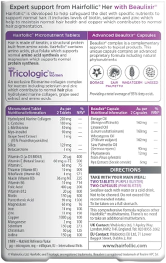 Vitabiotics Hairfollic Woman Advanced - 60 Cápsulas