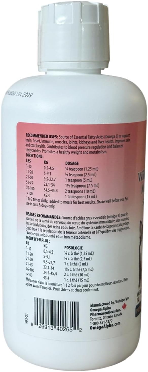 Omega Alpha Aceite de Salmón Salvaje para Perros y Gatos - 1L