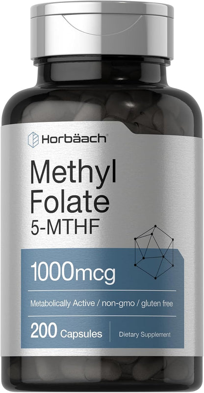 Horbäach Metilfolato | 1000 mcg | 200 – El folato contribuye al crecimiento de los tejidos maternos durante el – Image 1